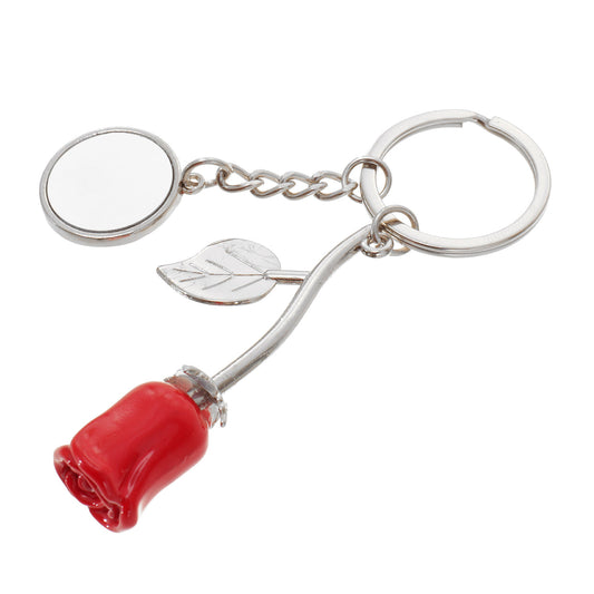 Breloc metalic trandafir - personalizabil cu fotografia ta