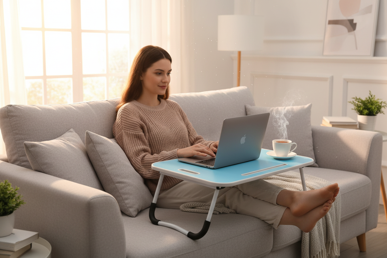 🖥️ Masa laptop pliantă 60×40 cm – practică & ușoară