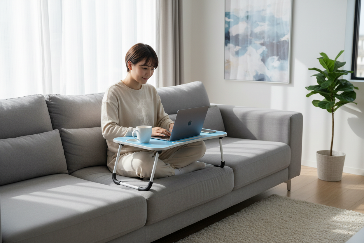 🖥️ Masa laptop pliantă 60×40 cm – practică & ușoară