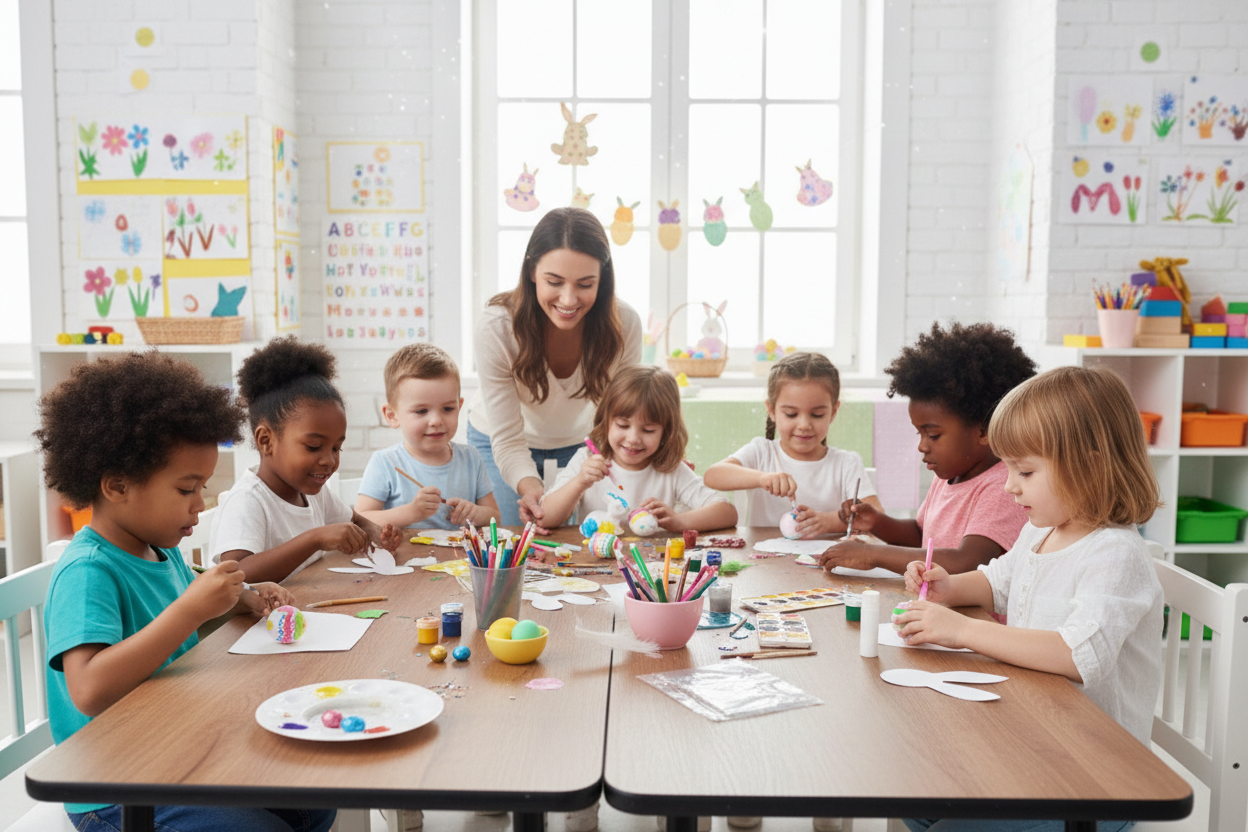 Set de Paște de colorat pentru copii – joacă creativă în familie
